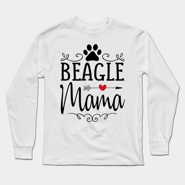 Beagle Mama Love Heart Long Sleeve T-Shirt by Pretr=ty